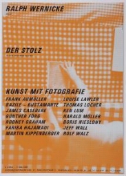 Der Stolz in der Sentimentalität. Kunst mit Fotografie. Galerie Ralph Wernicke. 4. April- 7. Mai 1987, Stuttgart (El orgullo en el sentimentalismo. Arte en la fotografía. 4 abril-7 mayo 1987, Stuttgart)
