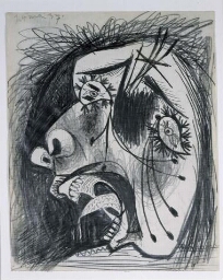 Estudio de cabeza llorando (II). Dibujo preparatorio para «Guernica»