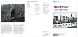 Marc Pataut: first attempts : exhibition, April 25-August 27, 2018, Sabatini Building, Floor 3.
