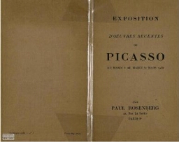 Exposition d'oeuvres récentes de Picasso du mardi 3 au mardi 31 mars 1936