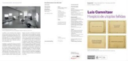 Luis Camnitzer: hospicio de utopías fallidas : exposición, 17 de octubre de 2018-4 de marzo de 2019, Edificio Sabatini.