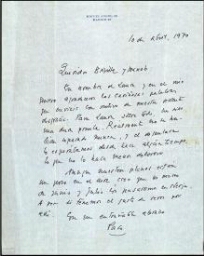 [Carta], 1970 abr. 10, Madrid, a Brigitte y Manolo 