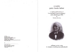 Remember Gustav Theodor Fechner: a reading-performance at the Royal Botanic Garden Edinburgh at the 16th of August 1992 