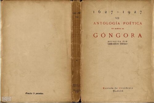 Antología poética en honor de Góngora :desde Lope de Vega a Rubén Darío, 1627-1927 /