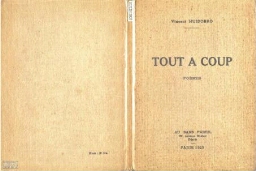 Tout a coup: poemes (1922-1923)