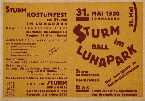 Sturm ball im Lunapark: [invitación].