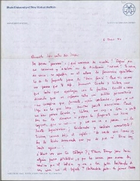 [Carta], 1974 en. 6, Buffalo, a José Luis Alexanco, [Madrid]