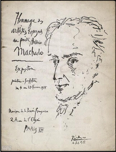 Hommage des artistes espagnols au poête Antonio Machado: exposition peinture-sculpture du 4 au 24 fevrier 1955, Maison de la pensée francaise, París.