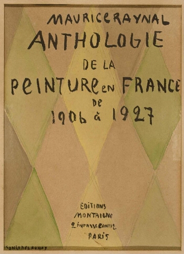 Project de couverture de Maurice Raynal: Anthologie de la peinture en France de 1906 à 1927 (Proyecto de portada de Maurice Raynal: Antología de la pintura en Francia de 1906 a 1927)