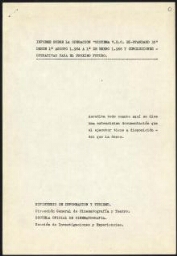 Informe sobre la operación "Sistema V.D.O. Bi-Standard 35" desde 1º de agosto 1964 a 1º de enero 1966 y conclusiones operativas para el próximo futuro.