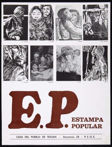 Cartel de la exposición «Estampa Popular». Casa del Pueblo de Tetuán