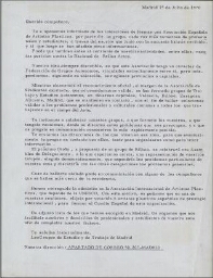[Carta] 1970 jul. 15, Madrid, a los miembros de la Asociación de Artistas Plásticos de Madrid