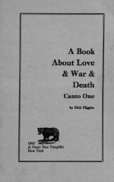 A book about love & war & death: canto one 