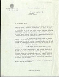 [Carta] Madrid, 9 de septiembre de 1971, a Manuel Ángeles Ortiz, París 