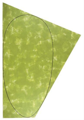 Irregular Green Area with a Drawn Ellipse (Área verde irregular con una elipse dibujada)