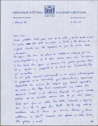 [Carta], 1975 oct. 7, Ottawa, a José Luis Alexanco, [Madrid]