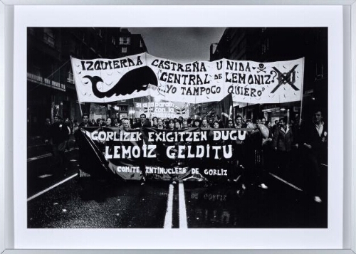 Manifestación contra la construcción de la central nuclear de Lemóniz en el País Vasco. Participaron unas 60.000 personas. Bilbao, 27 abril 1979
