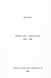 Collected notes: observing birds 1995-1998 