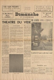 Dimanche - La révolution bleue continue : le journal d'un seul jour : numero unique, 27 nov 1960.