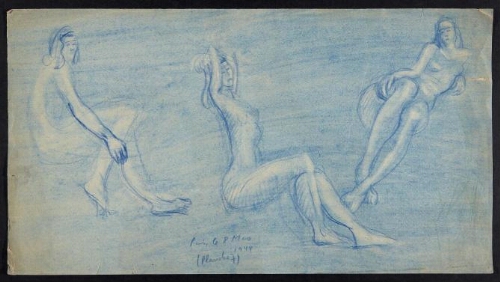 Trois études de Femmes nues assises ou allongées (Tres estudios de mujeres desnudas sentadas o reclinadas)