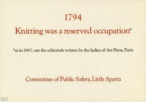 1794: knitting was a reserved occupation.
