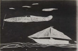 New York. Street Drawing, 1940 (Plane and Boat) (Nueva York. Dibujo callejero, 1940 [Avión y barco])