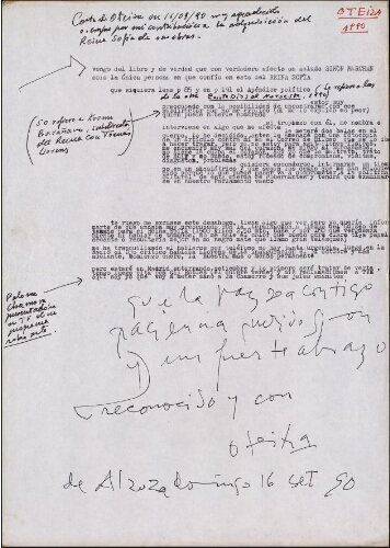 [Carta] 1990 septiembre 16, Alzuza, a Simón Marchán