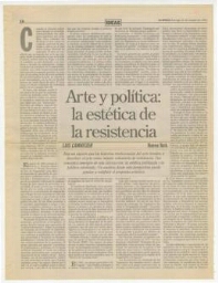 Arte y política: la estética de la resistencia