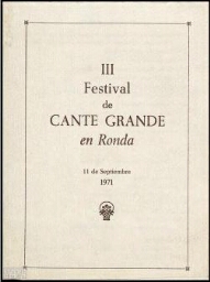 III Festival de Cante Grande en Ronda.