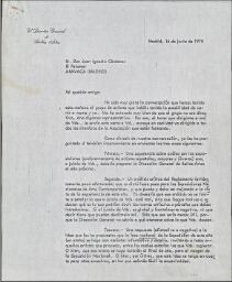 [Carta], 1970 jun. 16, Madrid, al Sr. Don Juan Ignacio Cárdenas, Aravaca (Madrid)