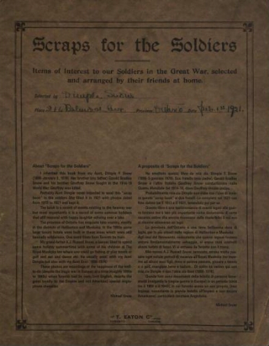 Scraps for the soldiers: items of interest to our soldiers in the Great War, selected and arranged by their friends at home /