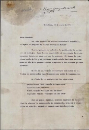 [Carta] 1974 en. 16, Barcelona, a [Simón] Marchán
