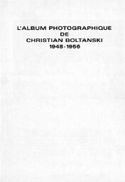 L'album photographique de Christian Boltanski, 1948-1956 