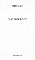 One page book 
