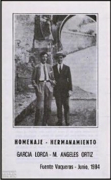 Homenaje - hermanamiento: García Lorca, M. Ángeles Ortiz : Fuentevaqueros, junio 1984.