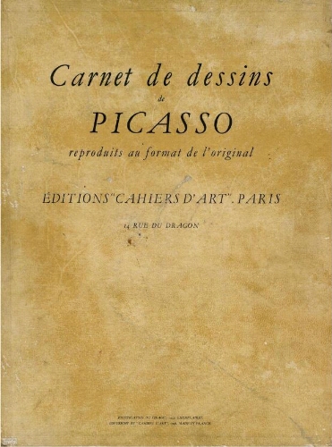 Carnet de dessins de Picasso: reproduits au format de l'original /
