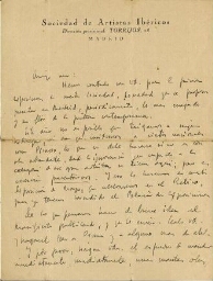 [Carta], [1925?], Madrid, a [Manuel Ángeles Ortiz] /