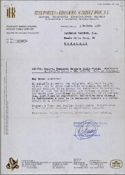 [Carta], 1981 nov. 2, Barcelona, to Galería Vandrés, Madrid.