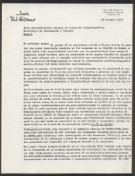 [Cartas de José Val del Omar a Ramiro Cercós, subdirector general de Promoción Cinematográfica].