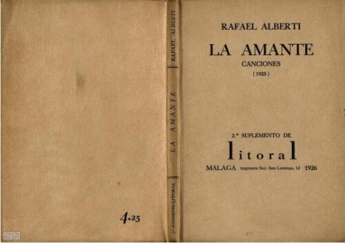 La amante: canciones (1925) /