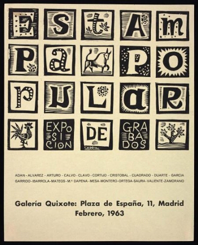 Estampa Popular. Exposición de grabados, Galería Quixote, 1963