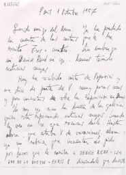 [Carta], 1957 oct. 1, París, a [José Luis Fernández] del Amo, [Madrid]