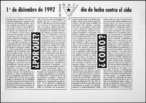 1º de diciembre de 1992, día de lucha contra el sida, ¿por qué? ¿cómo?