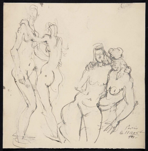 Deux études de deux femmes nues (Dos estudios de mujeres desnudas)