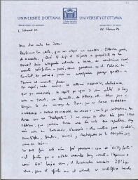 [Carta], 1976 feb. 26, Ottawa, a José Luis Alexanco, [Madrid]