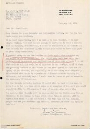 [Letter], 1966 feb. 20, Lugano, to Castillejo, Alger