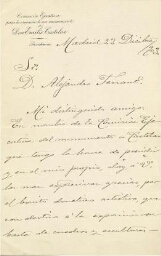 [Carta], 1903 dic. 22, Madrid, a Alejandro Ferrant, [Madrid]