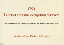 1794: le tricot était une occupation réservée.