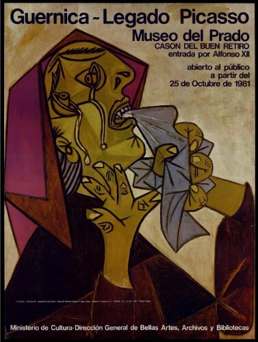 Guernica, legado Picasso: Museo del Prado, Casón del Buen Retiro : entrada por Alfonso XII, abierto al público a partir del 25 de octubre de 1981