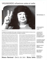 Vagamundo: reflexiones sobre el exilio : del 20 de septiembre al 7 de octubre de 1995 : Museo Nacional Centro de Arte Reina Sofía, Departamento de Obras de Arte Audiovisuales.